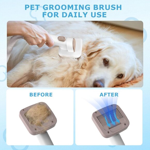 Dog Grooming Vacuum Kit‎ | 6-in-1 Pet Clippers, Shedding Brush & Hair Collector - Picture 4 of 9